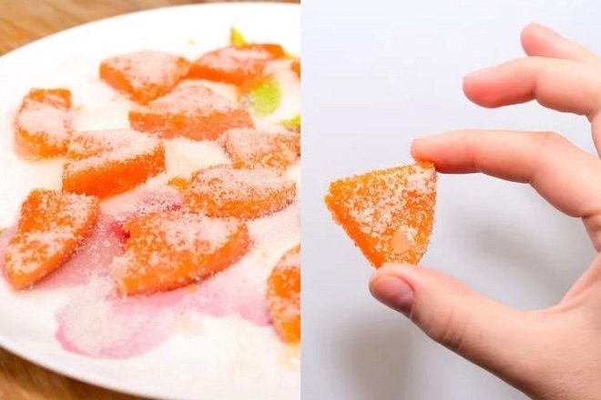 cách làm kẹo mứt bí đỏ tẩm đường