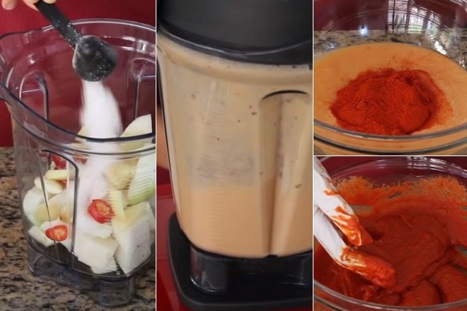 cách làm nước sốt gia vị ngâm kim chi bắp cải cà rốt
