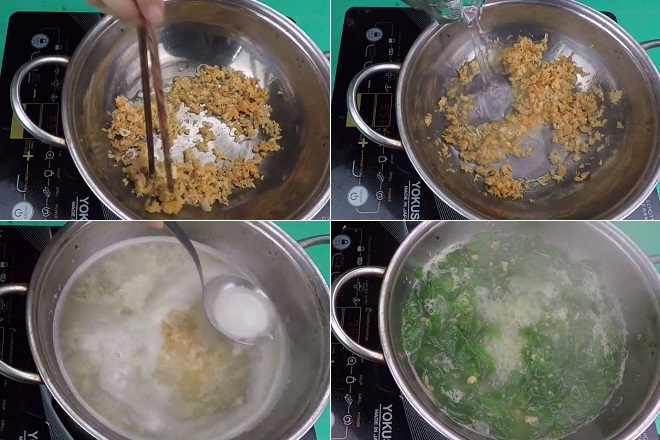 Cách nấu canh rau muống tôm khô