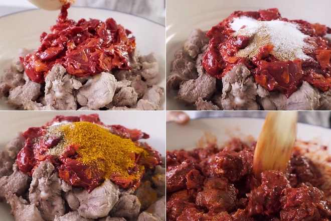 Cách Nấu Thịt Bò Sốt Vang Với Gấc Lên Màu Đỏ Đẹp Và Thơm Ngon