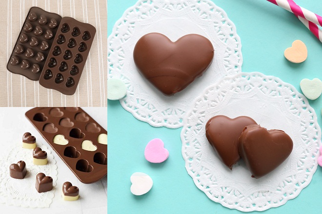 cách làm socola valentine đen hình trái tim