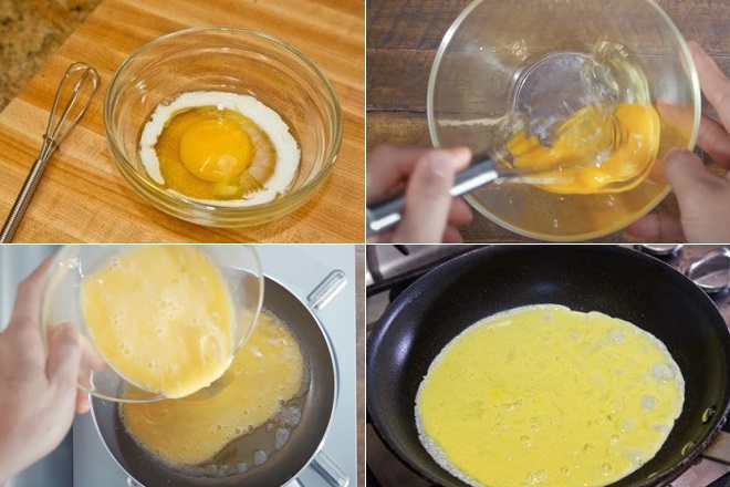 cách làm trứng rán cuộn omurice