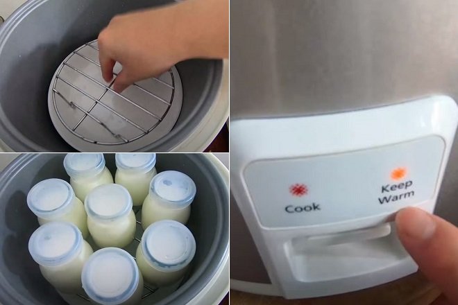 cách làm sữa chua bằng nồi com điện