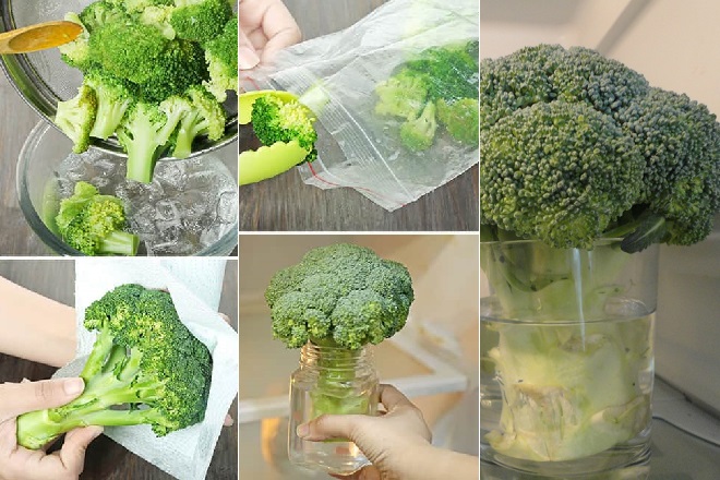 bí quyết bảo quản bông cải xanh trong tủ lạnh