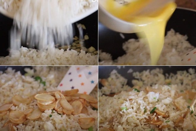 cách nấu cơm chiên trứng khô giòn