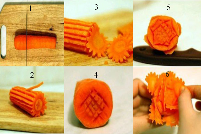 Các bước cắt cà rốt
