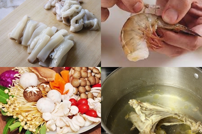 Cách nấu lẩu hải sản nấm hương