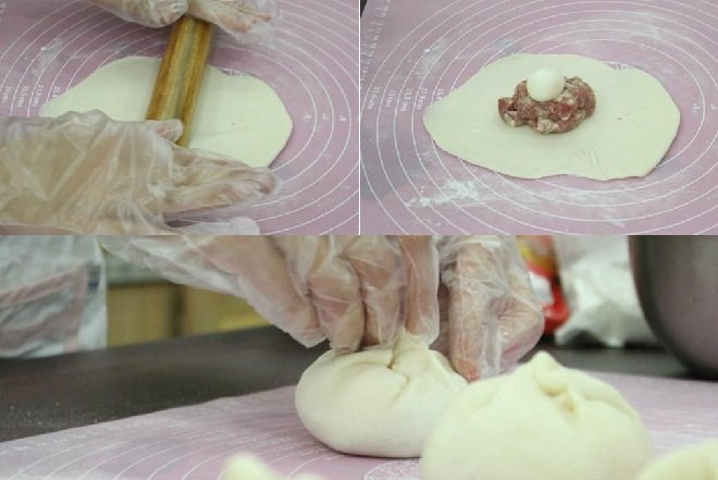 Cách gói nhân thịt trong bánh bao