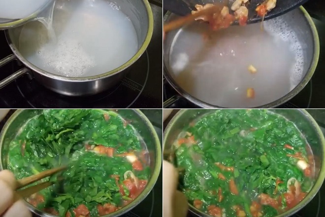 Cách nấu canh ngao chua rau muống