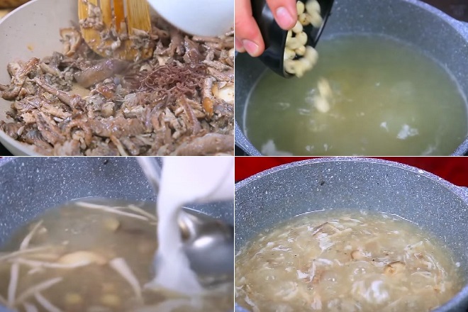 Chiên lươn với nấm và nấu súp