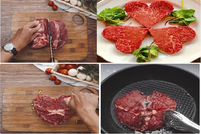 cách làm steak trái tim