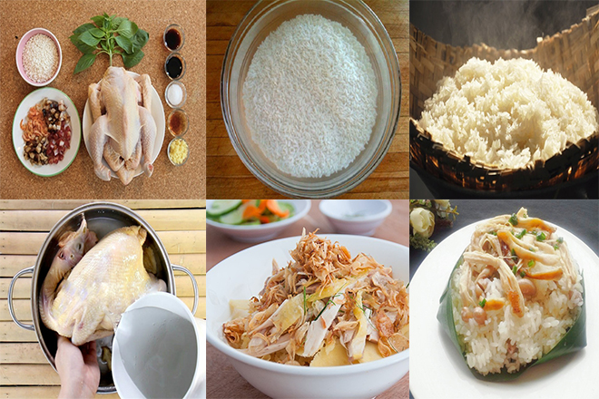cách nấu món xôi gà