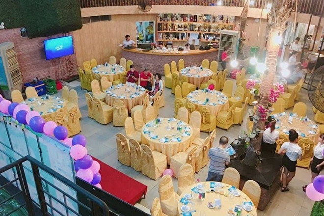 không gian tổ chức tiệc tất niên công ty ở nhà hàng Sao Biển