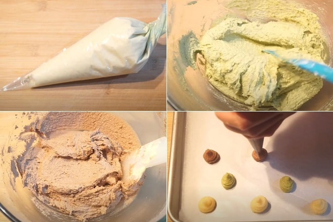Cách làm 3 chiếc bánh quy hạnh nhân khô hạnh nhân trà xanh chocolate macha