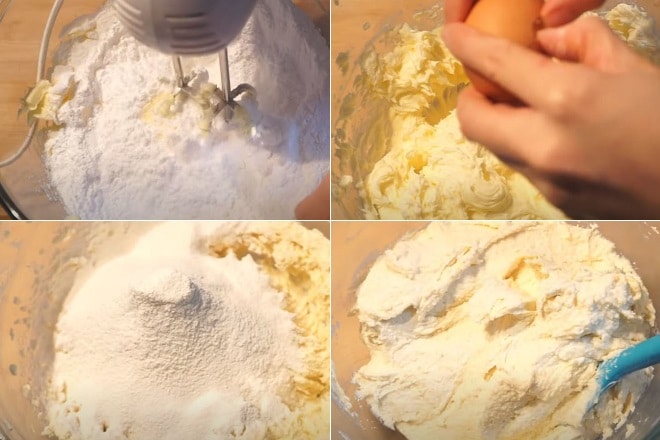 Trộn bột hạnh nhân với sữa bơ để làm bánh